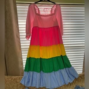 Crown & Ivy Tiered Color Block Dress